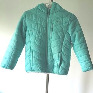 Eddie Bauer Kids Girls Reversible Full-Zip Hooded Puffer Jacket Size M